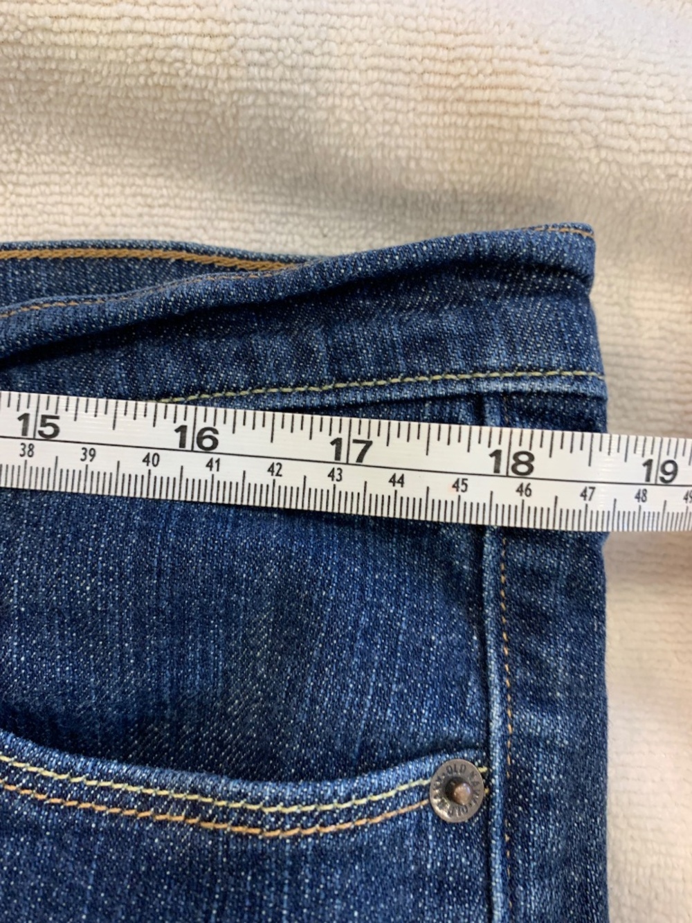 Jeans Women Size 14 Short Mid Rise Slim Straight Stretch Old Navy Sweetheart - Picture 5 of 7